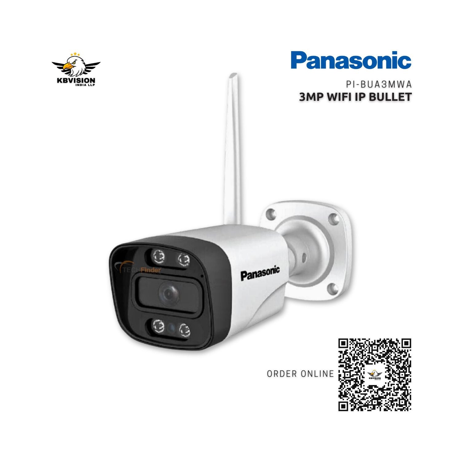 Panasonic PI-BUA3MWA 3mp WiFi IP Bullet Camera Panasonic PI-BUA3MWA 3mp WiFi IP Bullet Camera